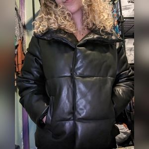 Stylus Faux Leather Puffer